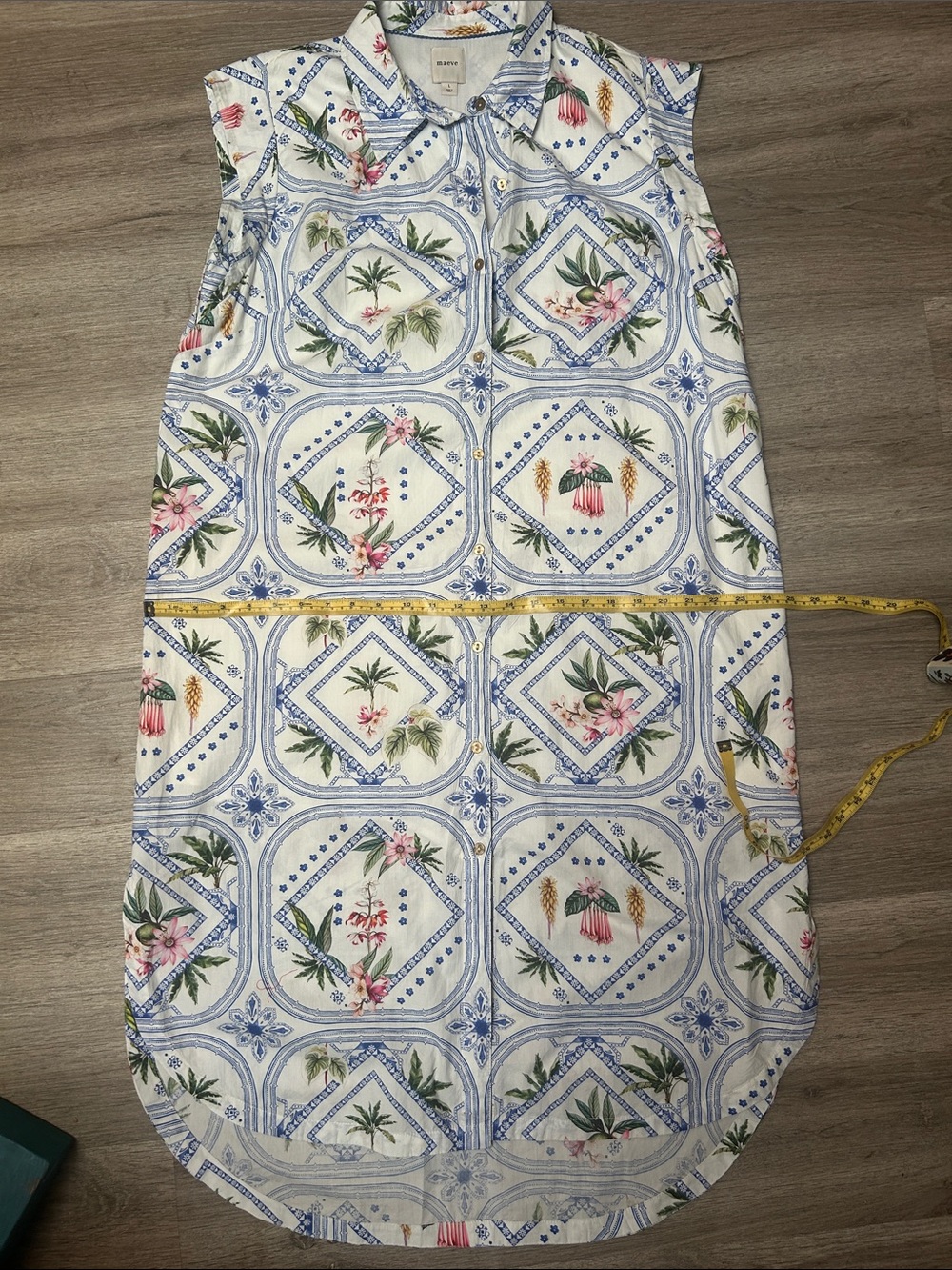 Anthropologie White Floral-Print Midi Dress - Picture 7 of 7